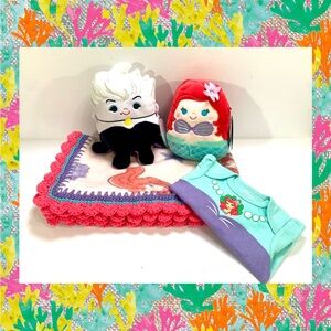 Disney Princess Ariel and Ursula Crochet Baby Blanket & Plush Gift Set